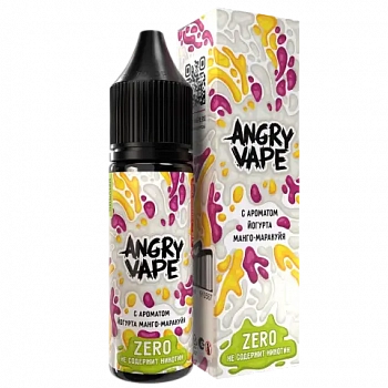 Жидкость для ЭСДН ANGRY VAPE ZERO "ЛЕВ ШАРМ / ЙОГУРТ МАНГО-МАРАКУЙЯ" 27мл 0мг.