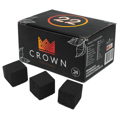 Купить Crown 22мм, 24шт/уп - уголь для кальяна Crown 22мм, 24шт/уп - уголь для кальяна